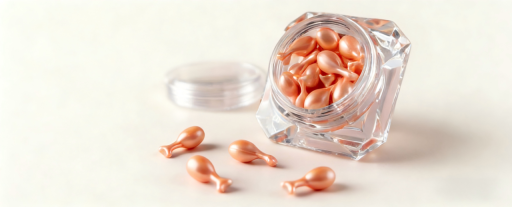 Plant-based hydroxypropyl starch single-use beauty capsules — color cosmetics and skincare application